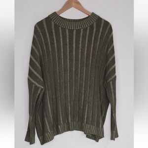 SANCIA Jolanda Knit Jumper Moss Green Rib Oversized Slouch Size M Womens